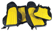 1997-2004 Corvette 100% Leather Standard Seat Covers - Black & Yellow-43864-Corvette-Store-Online