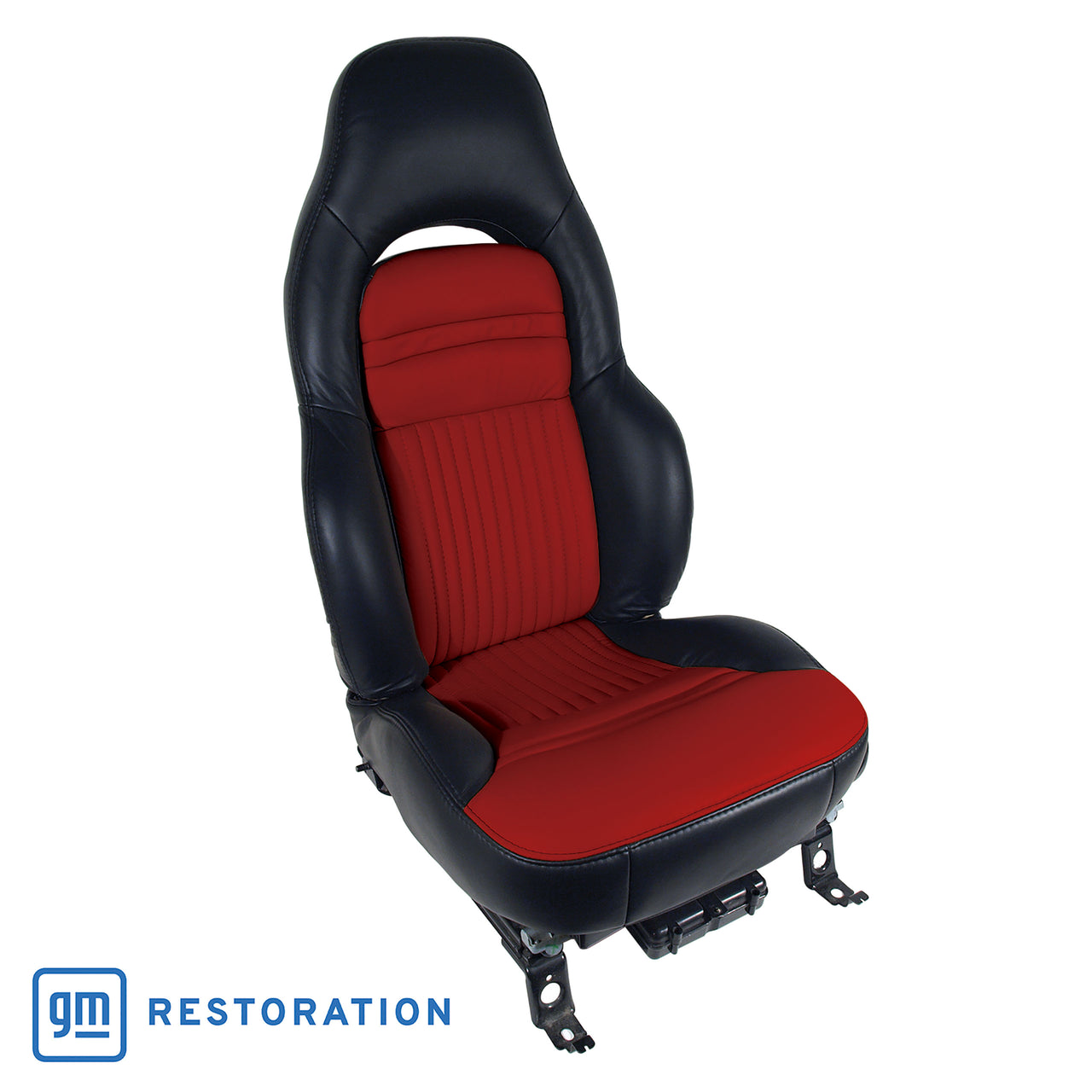 1997-2004 Corvette 100% Leather Sport Seat Covers - Black & Firethorn-43870-Corvette-Store-Online