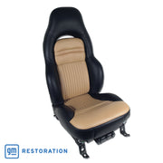 1997-2004 Corvette 100% Leather Sport Seat Covers - Black & Oak-43872-Corvette-Store-Online