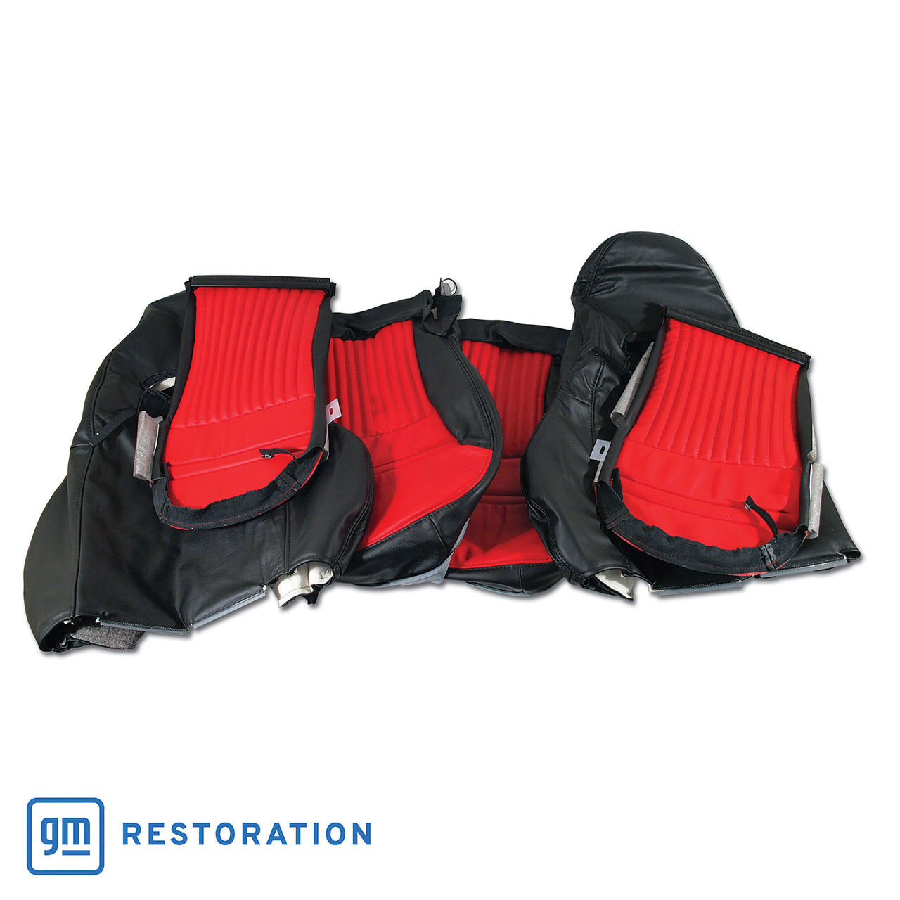 1997-2004 Corvette 100% Leather Sport Seat Covers - Black & Torch Red-43873-Corvette-Store-Online