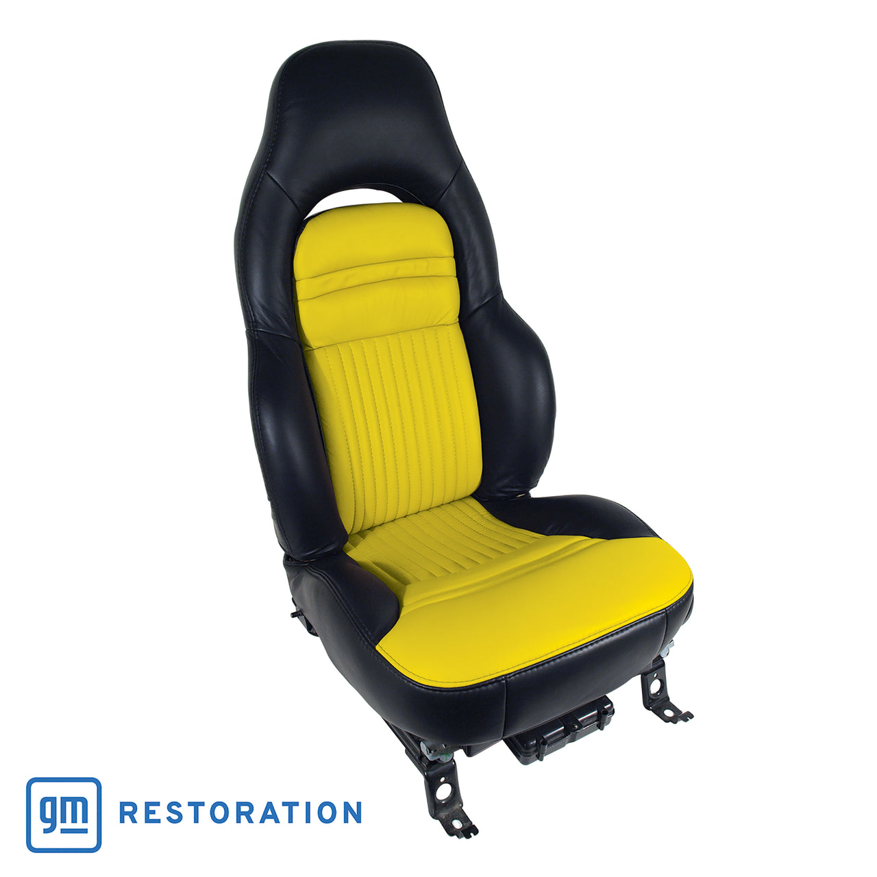 1997-2004 Corvette 100% Leather Sport Seat Covers - Black & Yellow-43874-Corvette-Store-Online