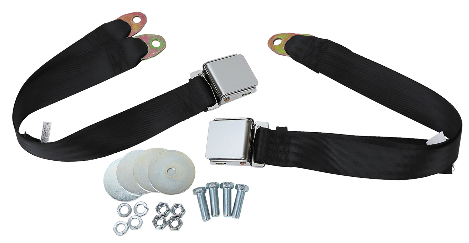 1963-1967 Corvette Seat Belts - Chrome Lift Replacement Black-43890-Corvette-Store-Online