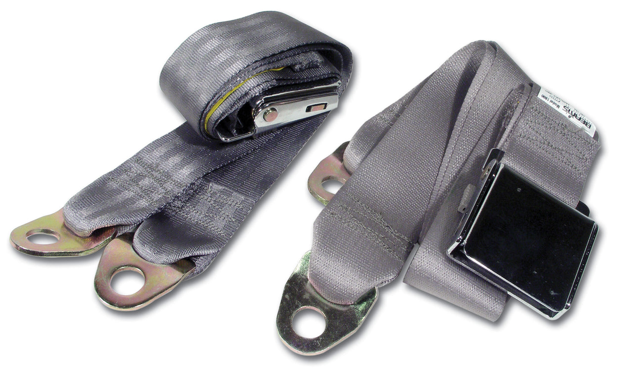 1963-1967 Corvette Seat Belts - Chrome Lift Replacement Silver-43894-Corvette-Store-Online