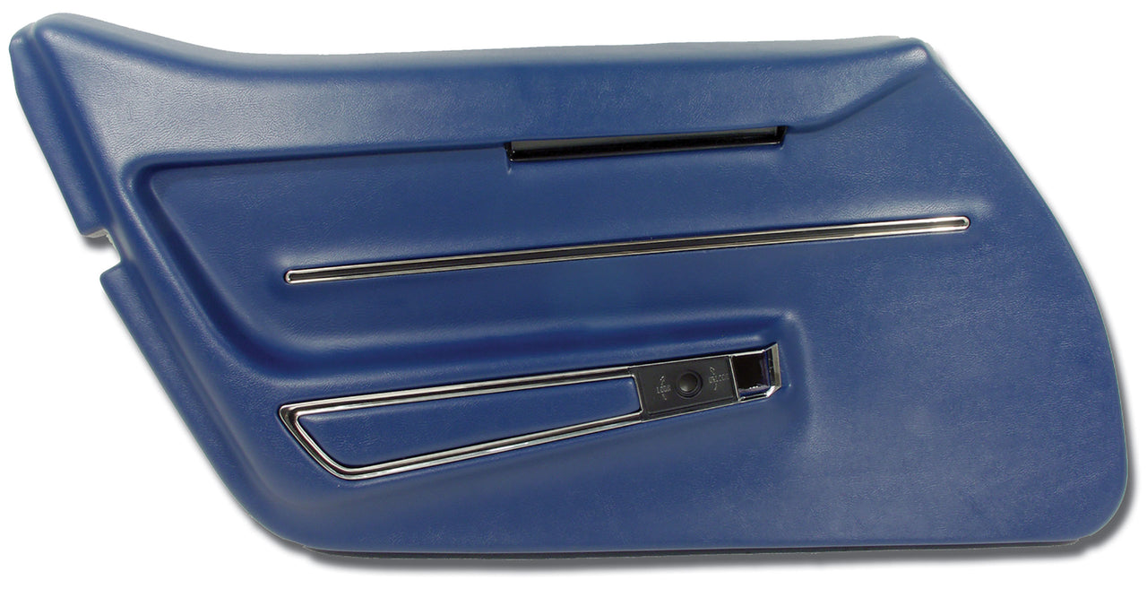 1968-1968 Corvette Door Panel Dark Blue W/Trim LH-441132-Corvette-Store-Online