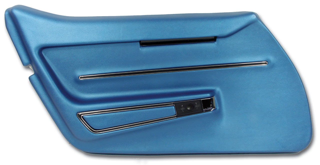 1968-1968 Corvette Door Panel Bright Blue W/Trim LH-441141-Corvette-Store-Online