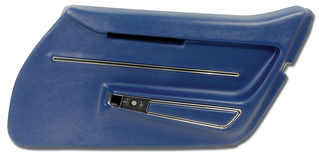 1968-1968 Corvette Door Panel Dark Blue W/Trim RH-441232-Corvette-Store-Online
