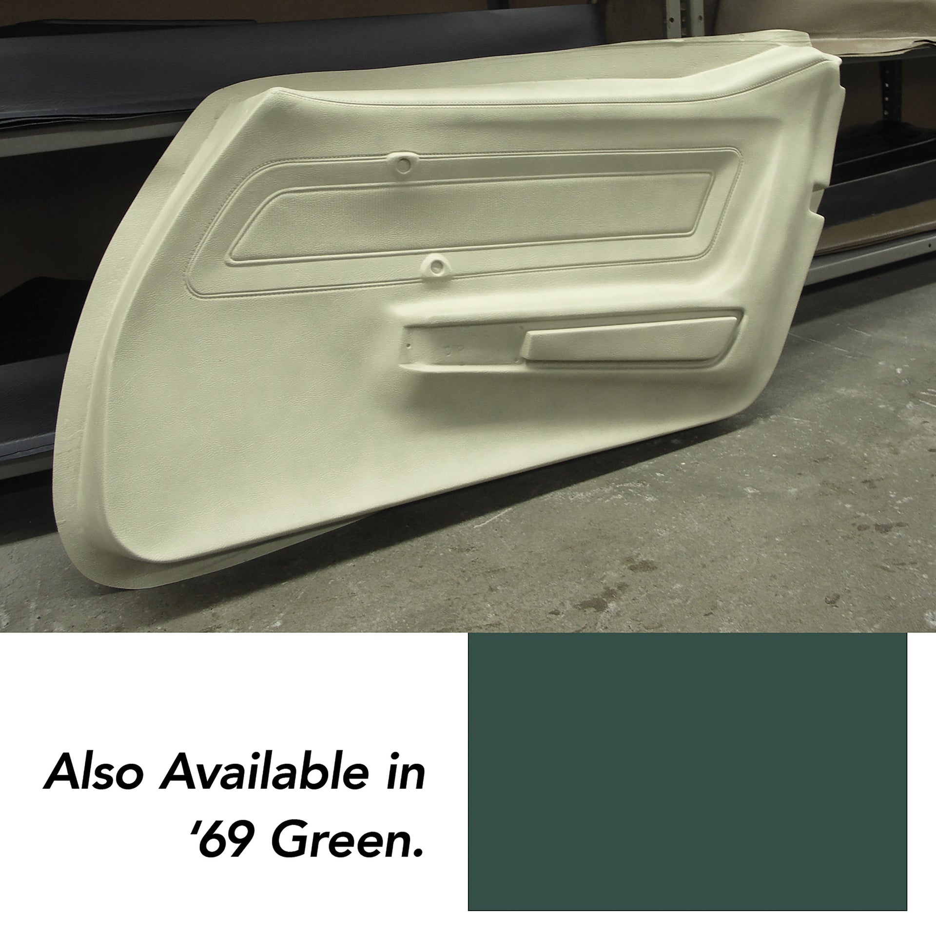 1969-1969 Corvette Door Panel Skin Green LH-441314-Corvette-Store-Online