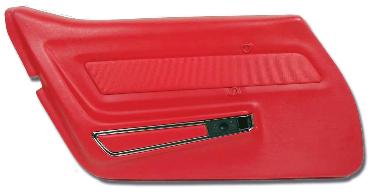 1969-1969 Corvette Door Panel Red W/Trim LH-441730-Corvette-Store-Online