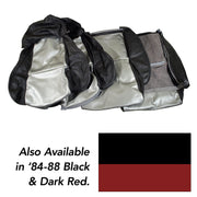 1984-1988 Corvette Custom 100% Leather Standard Seat Covers - Black & Dark Red-44210-Corvette-Store-Online