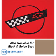1993-1993 Corvette Embroidered Custom 100% Leather Standard Seat Covers - Black & Beige-44220E-Corvette-Store-Online