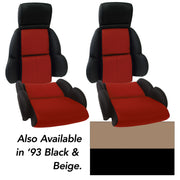 1993-1993 Corvette Custom 100% Leather Standard Seat Covers - Black & Beige-44220-Corvette-Store-Online
