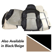 1994-1996 Corvette Custom 100% Leather Standard Seat Covers - Black & Beige-44223-Corvette-Store-Online