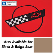 1994-1996 Corvette Embroidered Custom 100% Leather Standard Seat Covers - Black & Beige-44223E-Corvette-Store-Online