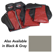 1984-1988 Corvette Embroidered Custom 100% Leather Seat Covers Sport - Blck & Gray-44231E-Corvette-Store-Online