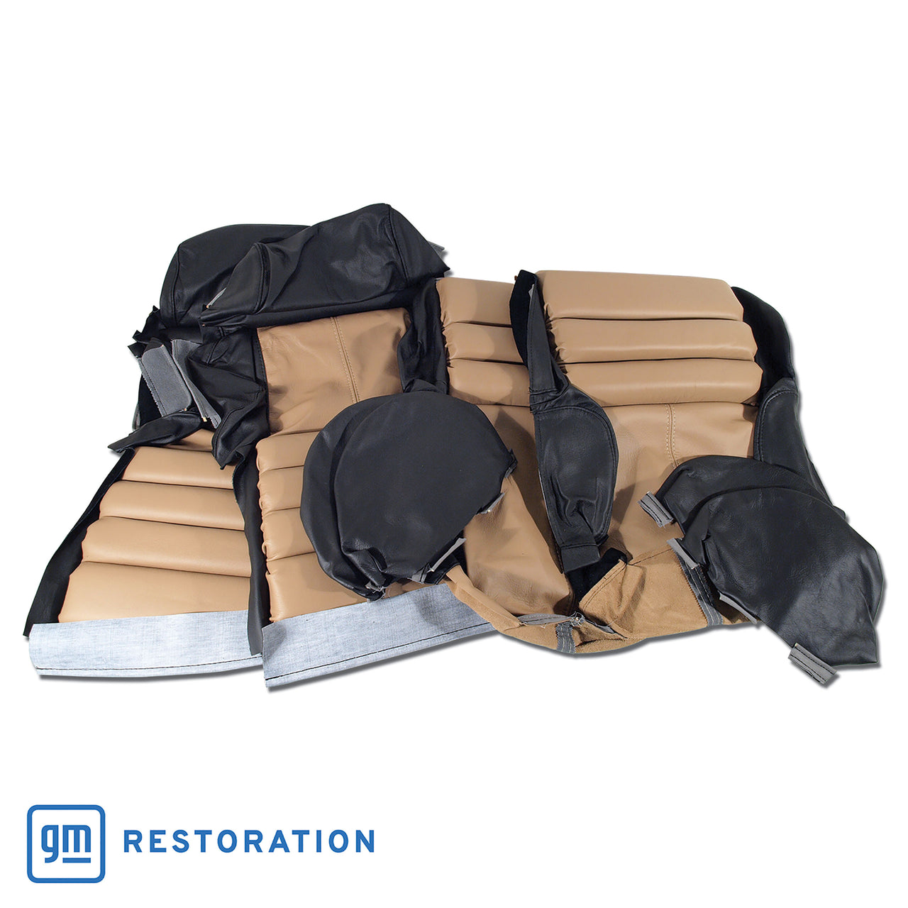 1991-1992 Corvette Custom 100% Leather Seat Covers Sport - Black & Beige-44239-Corvette-Store-Online