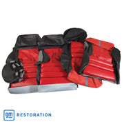 1991-1992 Corvette Custom 100% Leather Seat Covers Sport - Black & Red-44240-Corvette-Store-Online