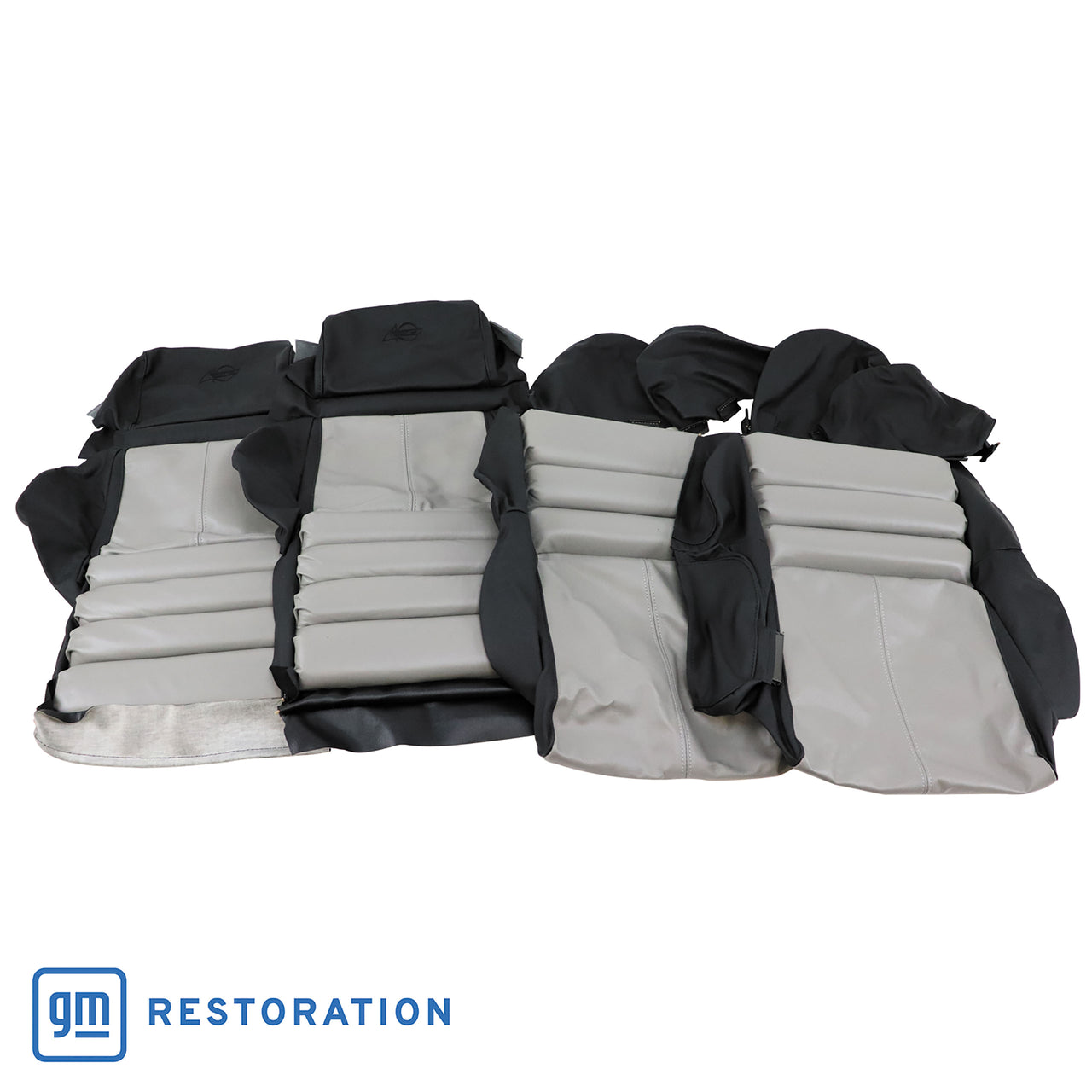 1993-1993 Corvette Custom 100% Leather Seat Covers Sport - Black & Gray-44245-Corvette-Store-Online