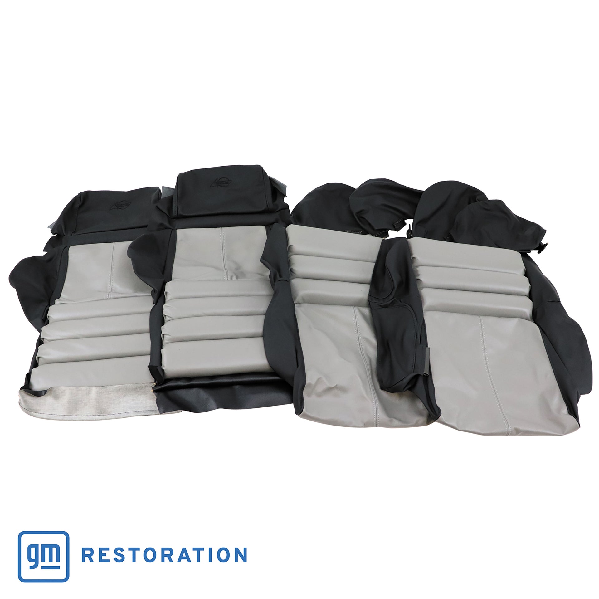 1993-1993 Corvette Custom 100% Leather Seat Covers Sport - Black & Gray-44245-Corvette-Store-Online