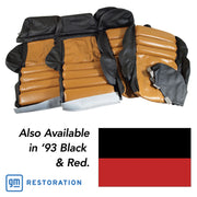1993-1993 Corvette Custom 100% Leather Seat Covers Sport - Black & Red-44246-Corvette-Store-Online