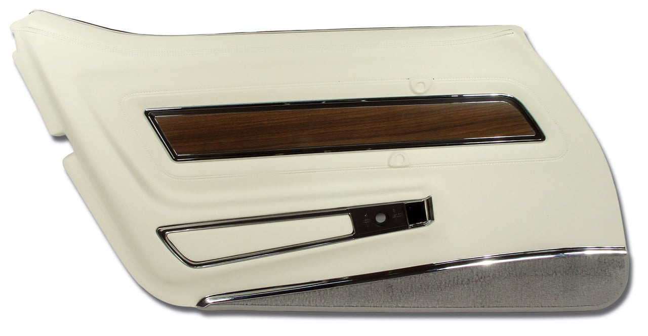 1976-1976 Corvette Door Panel White W/Smoke Carpet Deluxe LH-4425Z8-Corvette-Store-Online