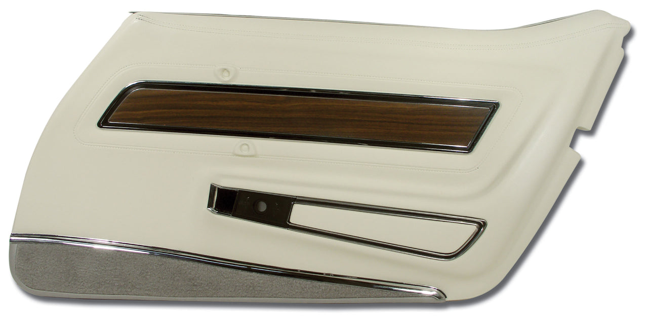1976-1976 Corvette Door Panel White W/Smoke Carpet Deluxe RH-4426Z8-Corvette-Store-Online