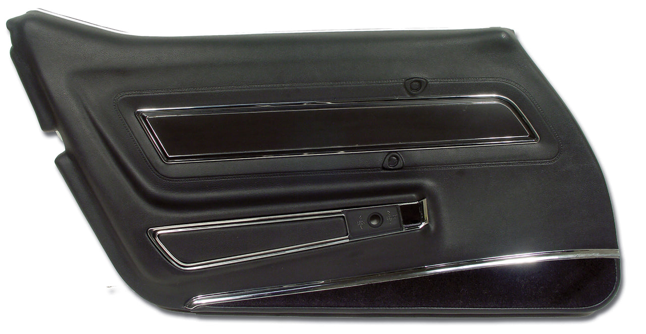 1977-1977 Corvette Door Panel Black Deluxe LH-443120-Corvette-Store-Online
