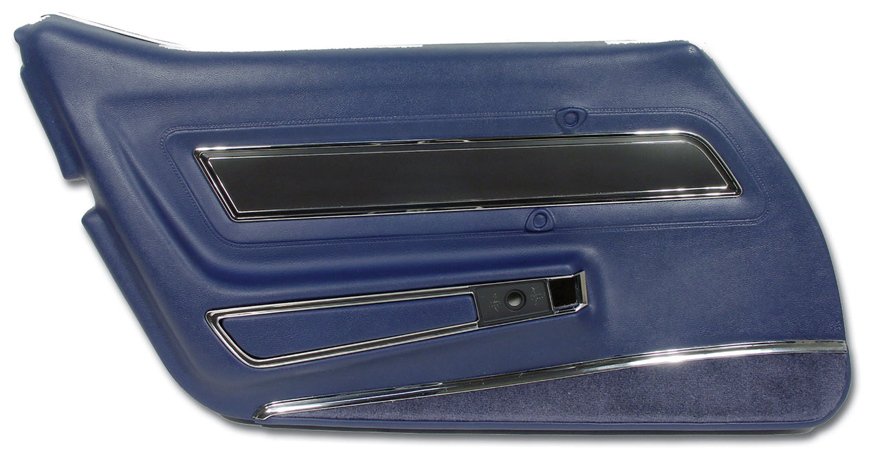 1977-1977 Corvette Door Panel Dark Blue Deluxe LH-443145-Corvette-Store-Online