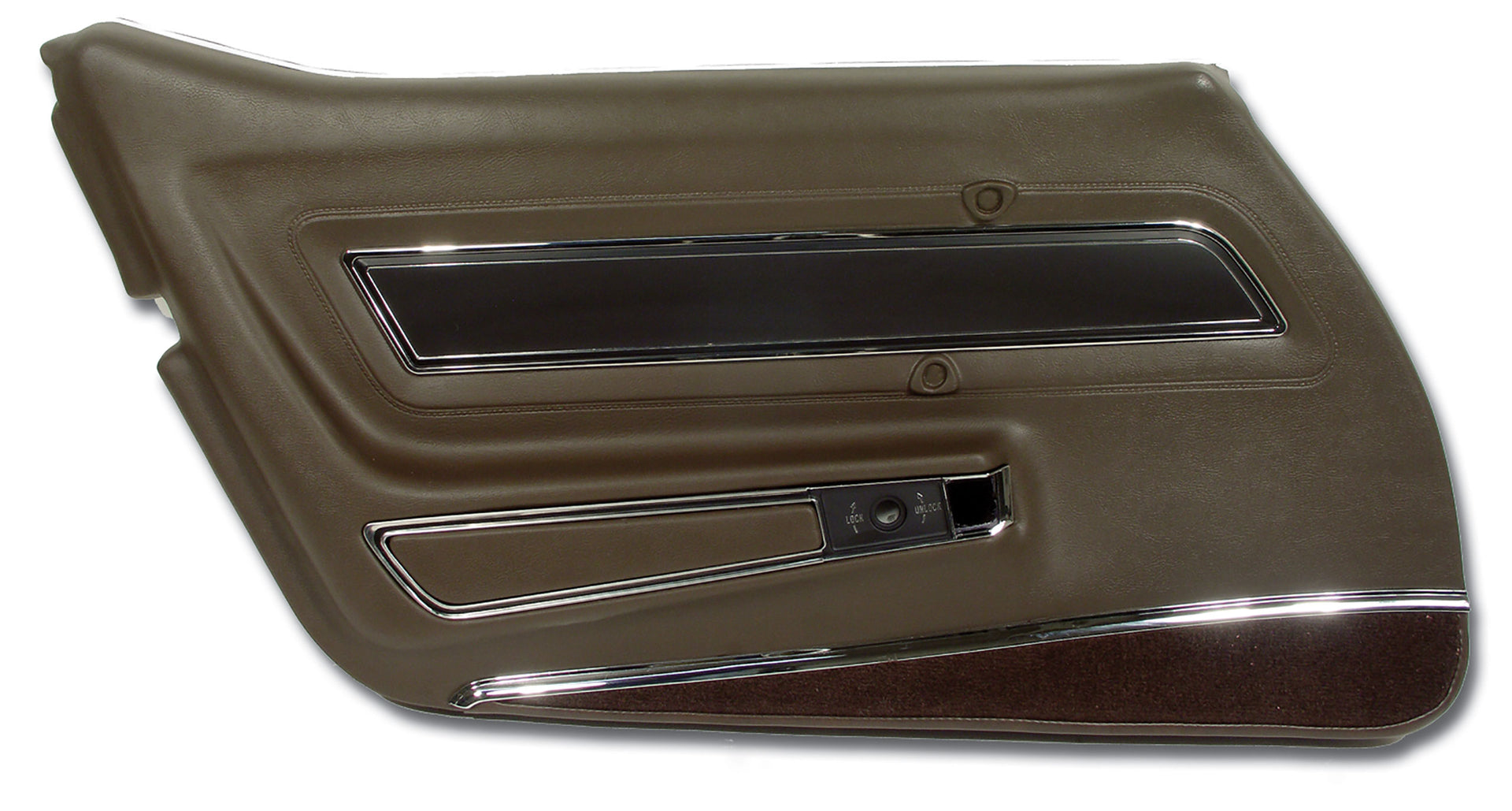 1977-1977 Corvette Door Panel Dark Brown Deluxe LH-443155-Corvette-Store-Online