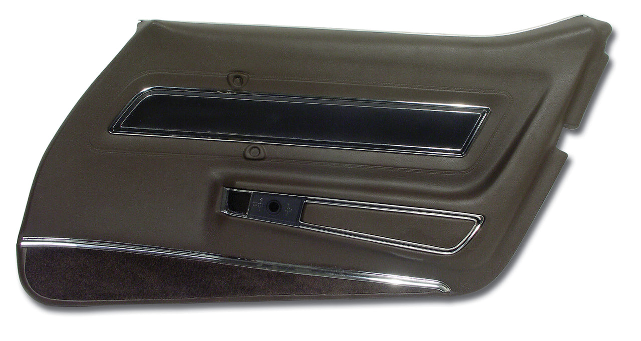 1977-1977 Corvette Door Panel Dark Brown Deluxe RH-443255-Corvette-Store-Online