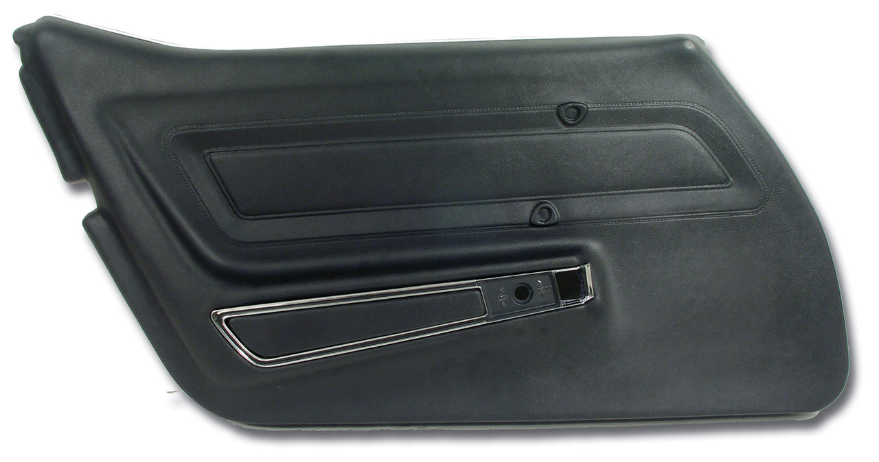 1977-1977 Corvette Door Panel Black Standard LH-443520-Corvette-Store-Online