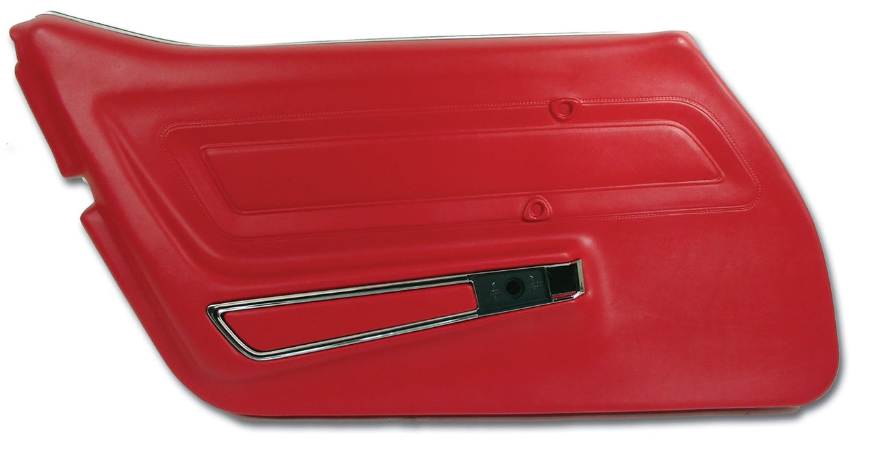 1977-1977 Corvette Door Panel Red Standard LH-443524-Corvette-Store-Online