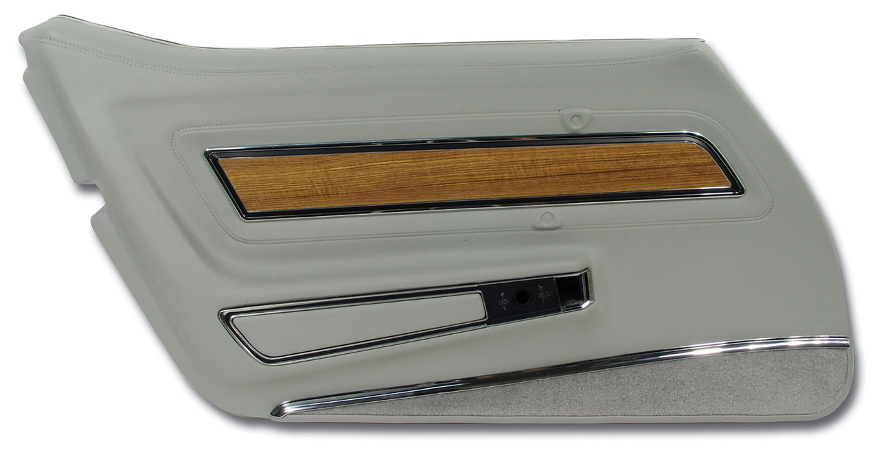 1976-1976 Corvette Door Panel Smoke Deluxe W/Teak Insert LH-443767-Corvette-Store-Online