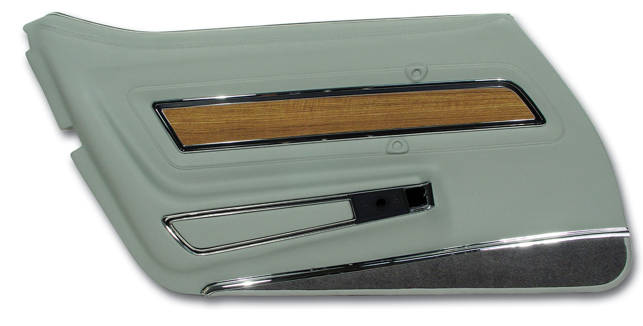 1976-1976 Corvette Door Panel Smoke Deluxe W/Teak Insert LH-4437A2-Corvette-Store-Online