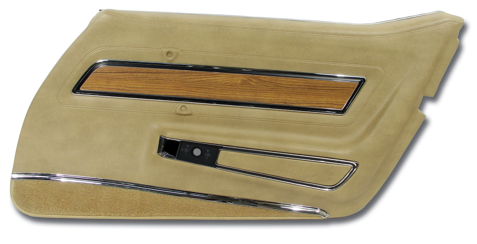 1976-1976 Corvette Door Panel Buckskin Deluxe W/Teak Insert RH-443857-Corvette-Store-Online