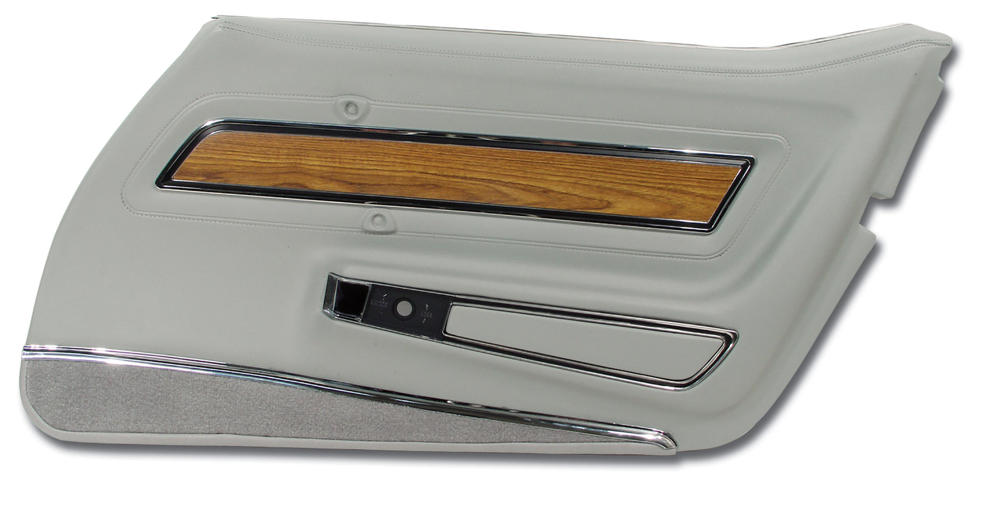1976-1976 Corvette Door Panel Smoke Deluxe W/Teak Insert RH-443867-Corvette-Store-Online