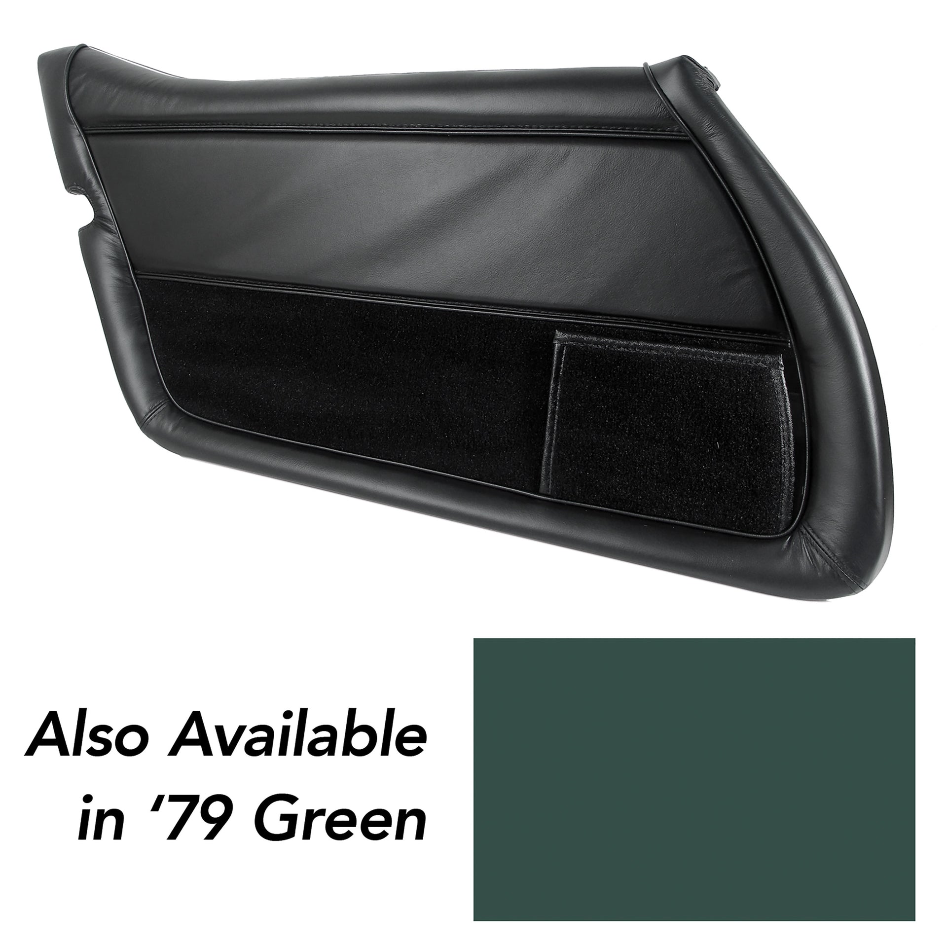 1979-1979 Corvette Leather Door Panel Green LH-445914-Corvette-Store-Online