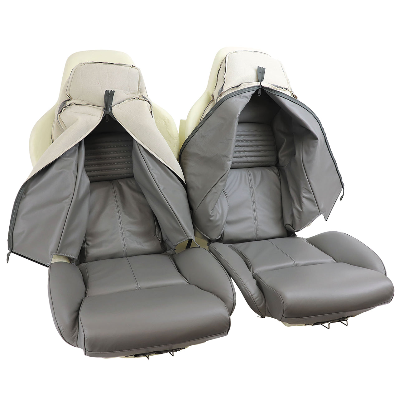 1994-1996 Corvette Mounted Leather Seat Covers Gray Standard-447084-Corvette-Store-Online