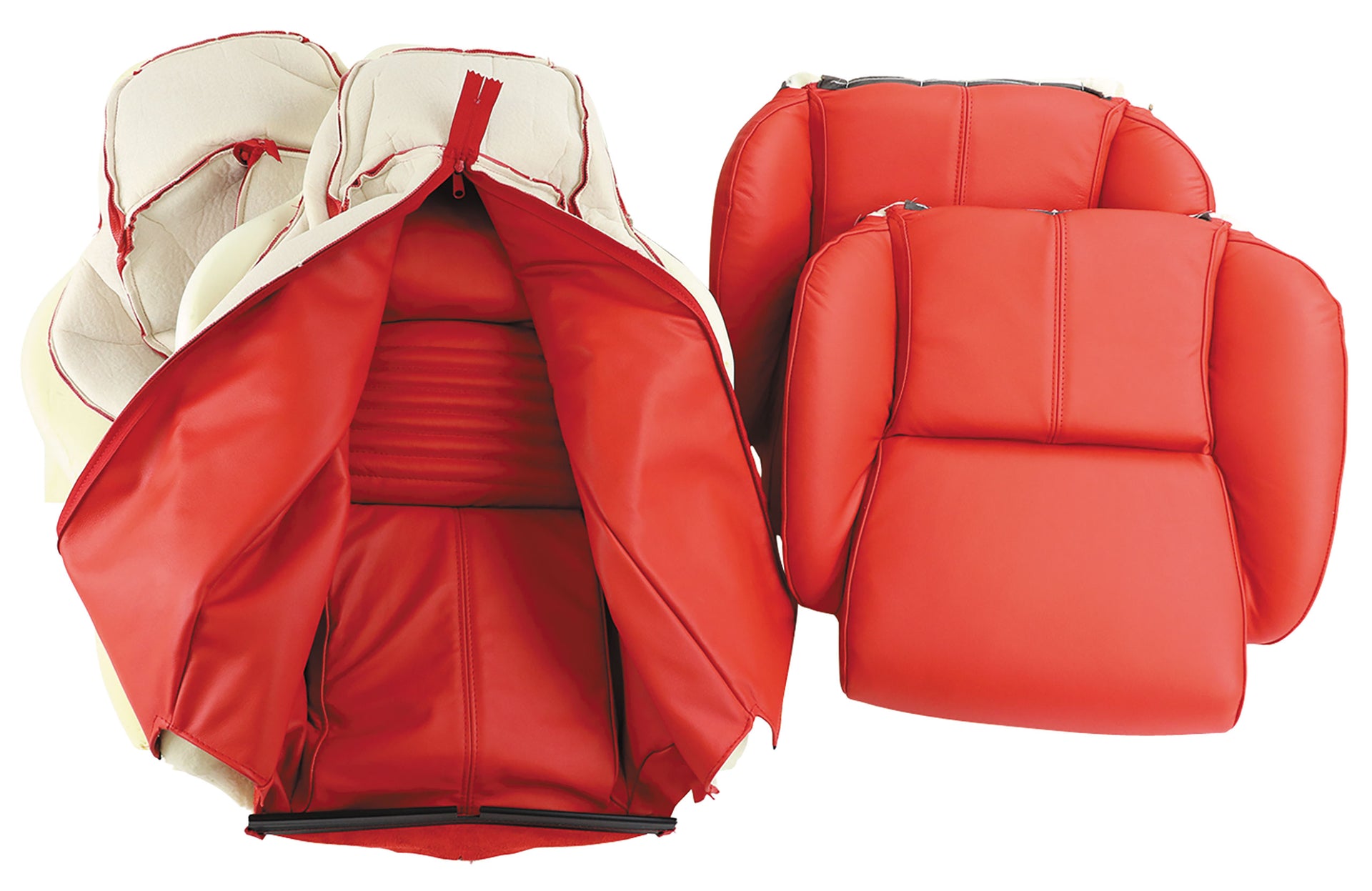 1994-1996 Corvette Mounted Leather Seat Covers Red Standard-447085-Corvette-Store-Online