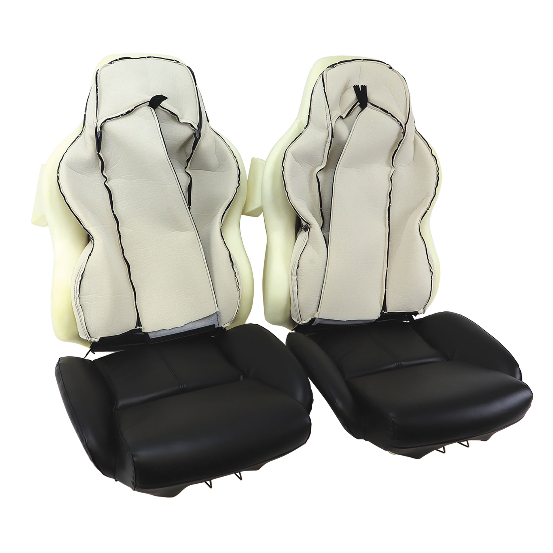 1994-1996 Corvette Mounted "Leather-Like" Vinyl Seat Covers Black Standard-447120-Corvette-Store-Online