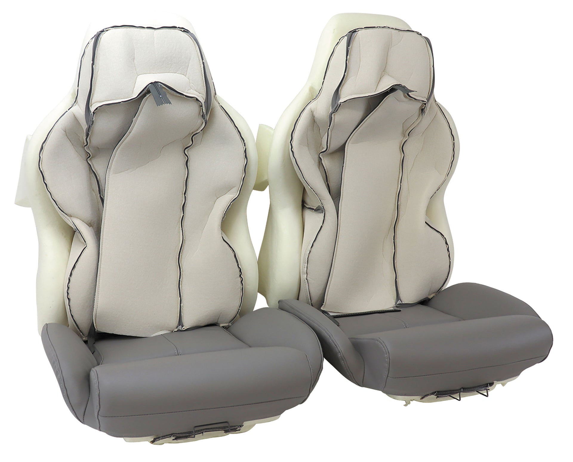1994-1996 Corvette Mounted "Leather-Like" Vinyl Seat Covers Gray Standard-447184-Corvette-Store-Online