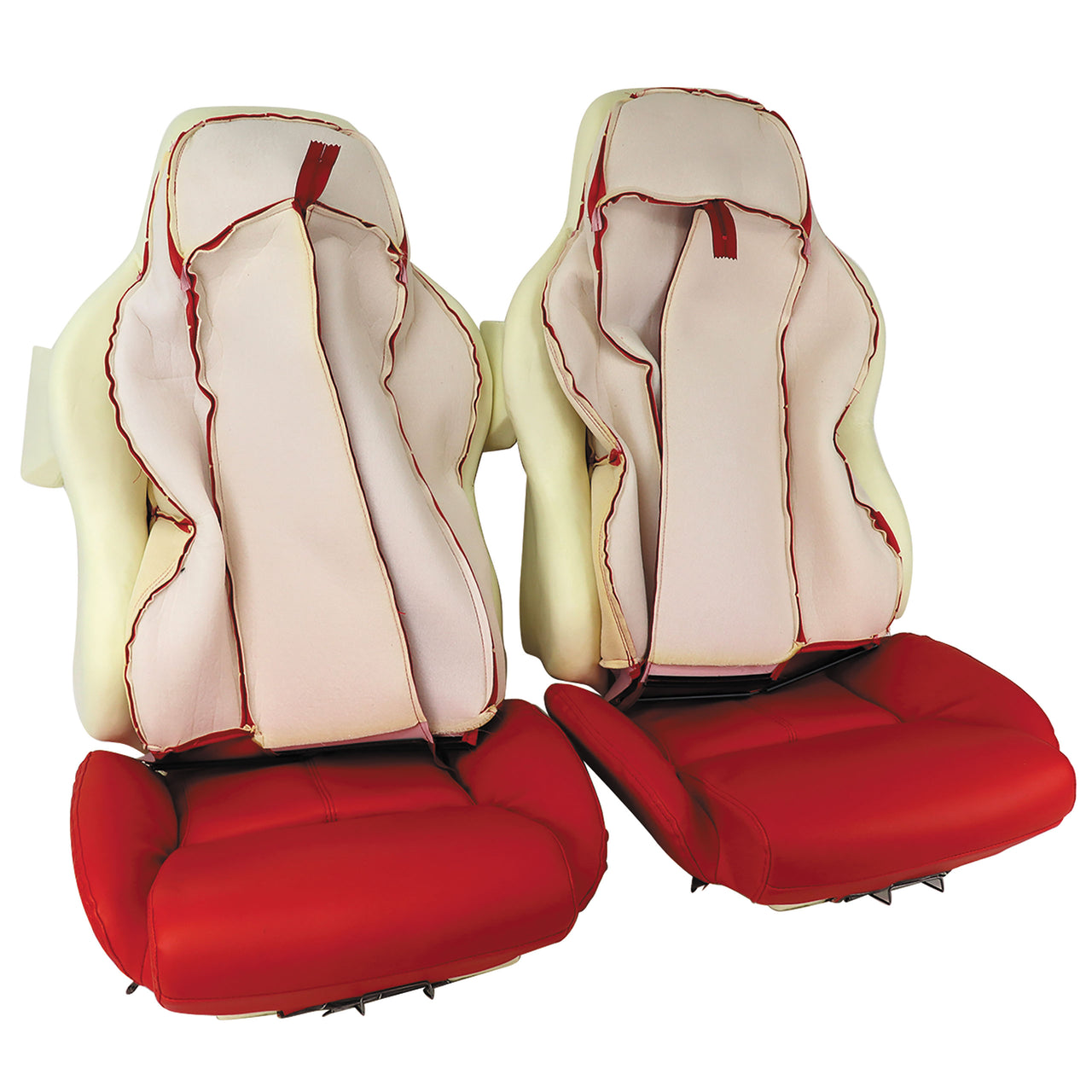 1994-1996 Corvette Mounted "Leather-Like" Vinyl Seat Covers Red Standard-447185-Corvette-Store-Online