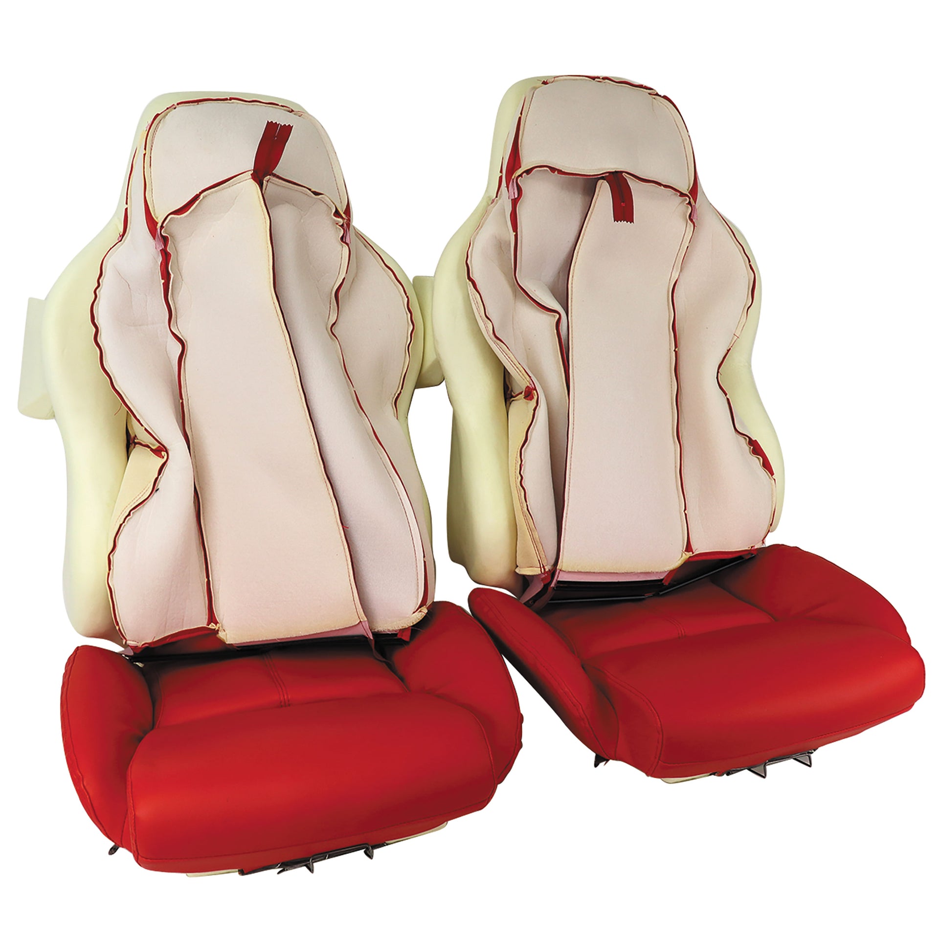 1994-1996 Corvette Mounted "Leather-Like" Vinyl Seat Covers Red Standard-447185-Corvette-Store-Online