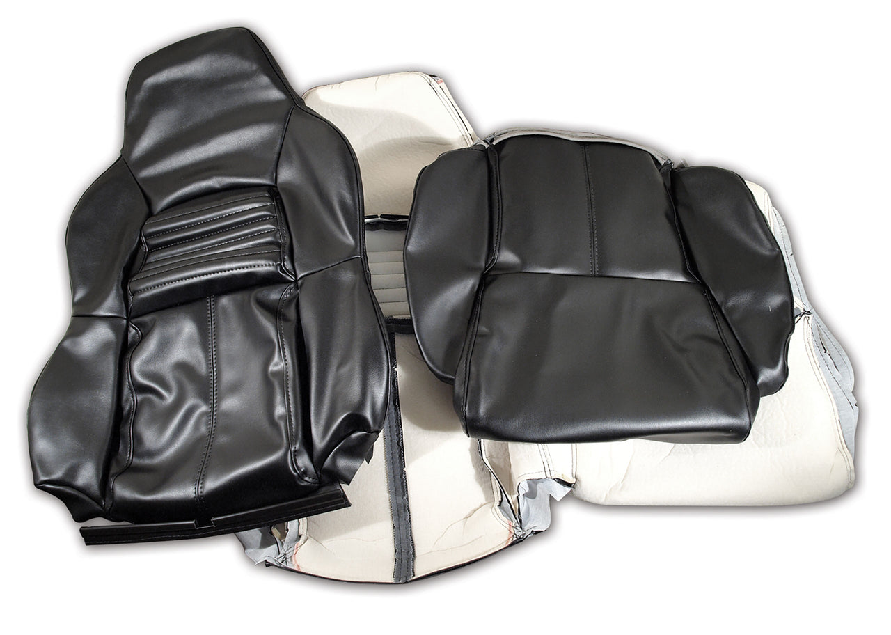 1994-1996 Corvette "Leather-Like" Vinyl Seat Covers Black Standard-447320-Corvette-Store-Online