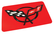 1997-2004 Corvette Exhaust Plate - Torch Red W/C5 Logo-44841-Corvette-Store-Online
