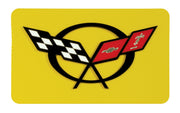 2000-2004 Corvette Exhaust Plate - Mill Yellow W/C5 Logo-44843-Corvette-Store-Online