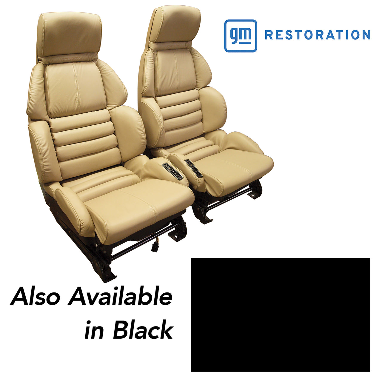1993-1993 Corvette Leather Seat Covers Black Sport-448720-Corvette-Store-Online