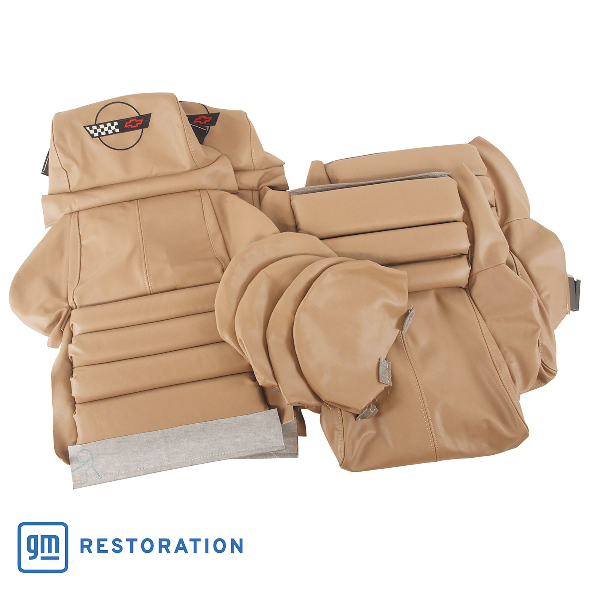 1993-1993 Corvette OE Style Embroidered Sport Leather Seat Covers - Beige-448782E-Corvette-Store-Online