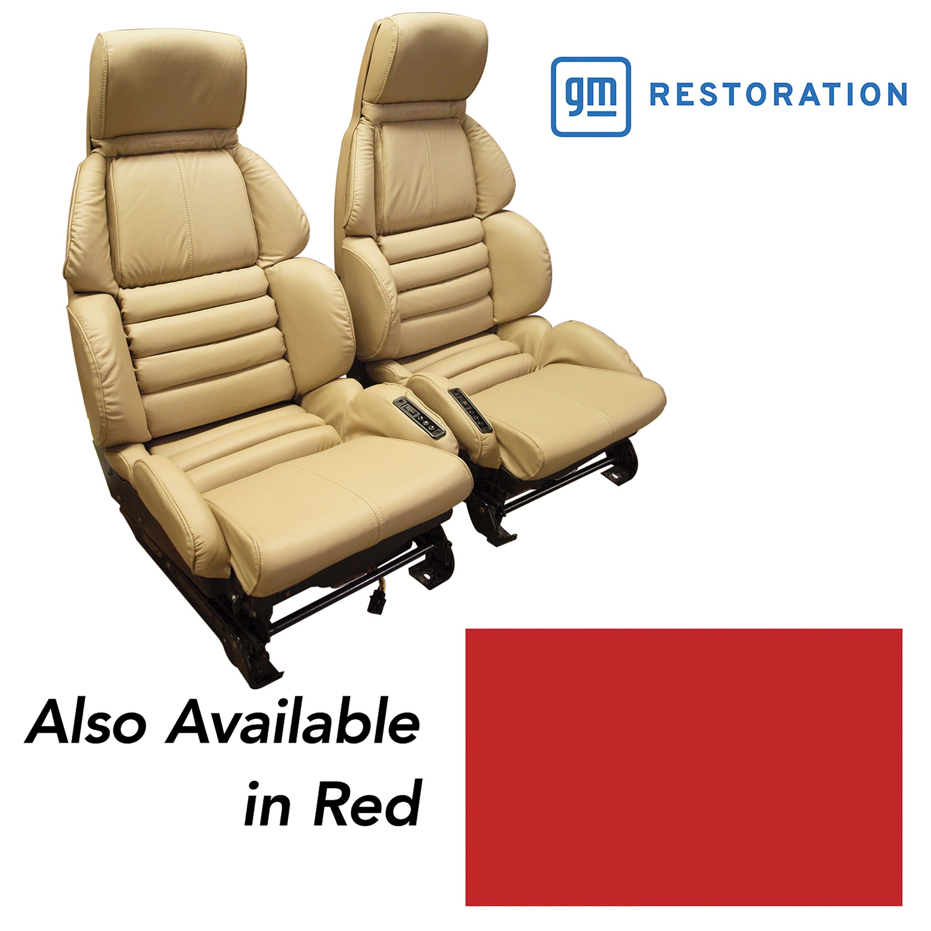 1993-1993 Corvette Leather Seat Covers Red Sport-448785-Corvette-Store-Online