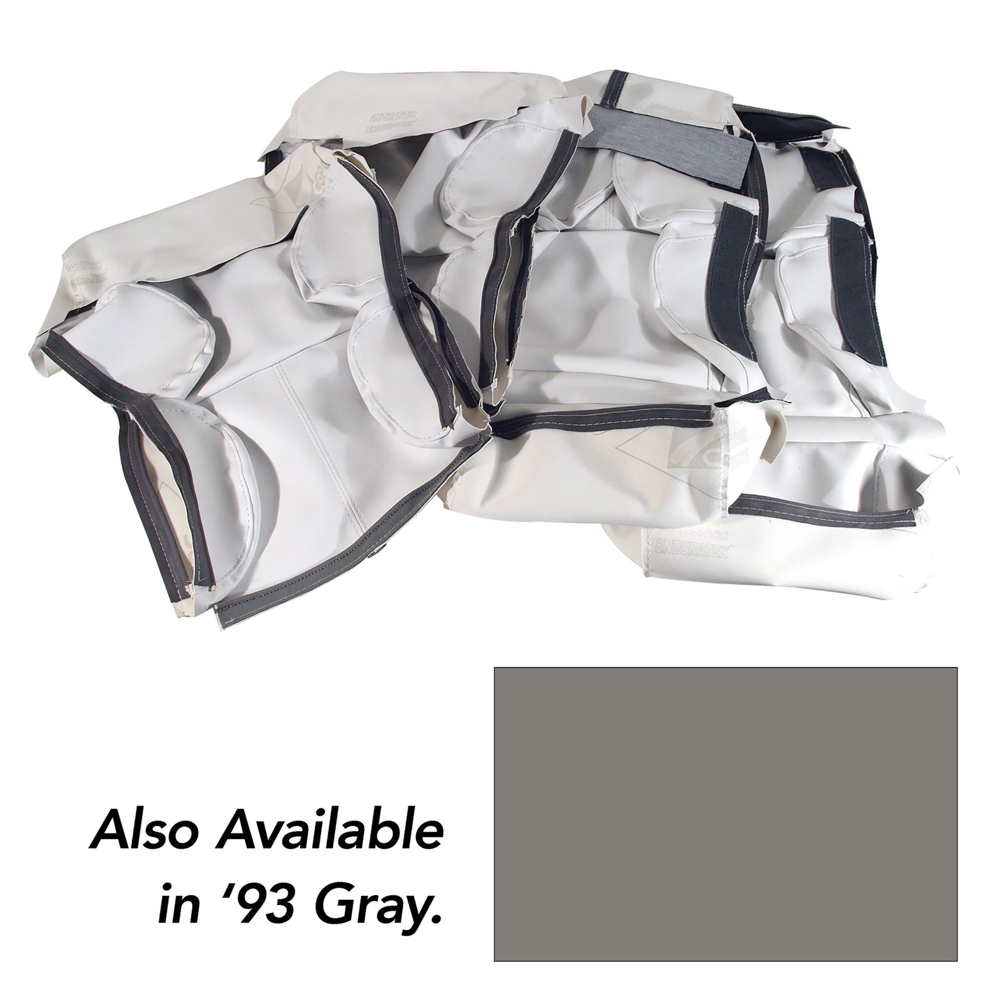 1993-1993 Corvette "Leather-Like" Vinyl Seat Covers Gray Standard-448884-Corvette-Store-Online