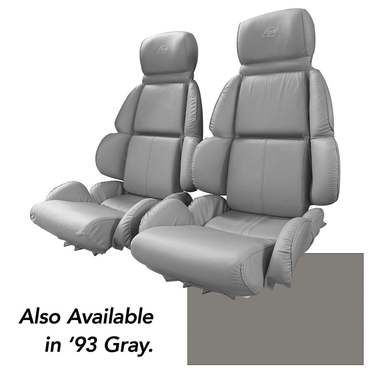 1993-1993 Corvette Mounted "Leather-Like" Vinyl Seat Covers Gray Standard-448984-Corvette-Store-Online